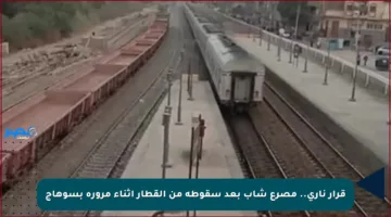 قرار ناري.. مصرع شاب بعد سقوطه من القطار أثناء مروره بسوهاج